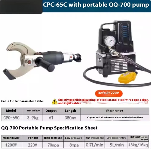 Hydraulic Pressure Shearing Machine CPC-65C Hydraulic Cable Cutting Tool - Picture 8 of 12