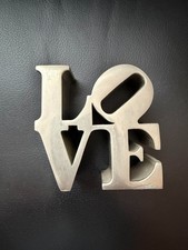 Robert Indiana fermacarte scultura pop art 3” LOVE cromo lucido C.1970