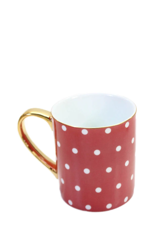 Lote 4 tazas rojas Oak Lane de porcelana a lunares tono dorado detalle Oak Lane para mujer Foto 2 de 4