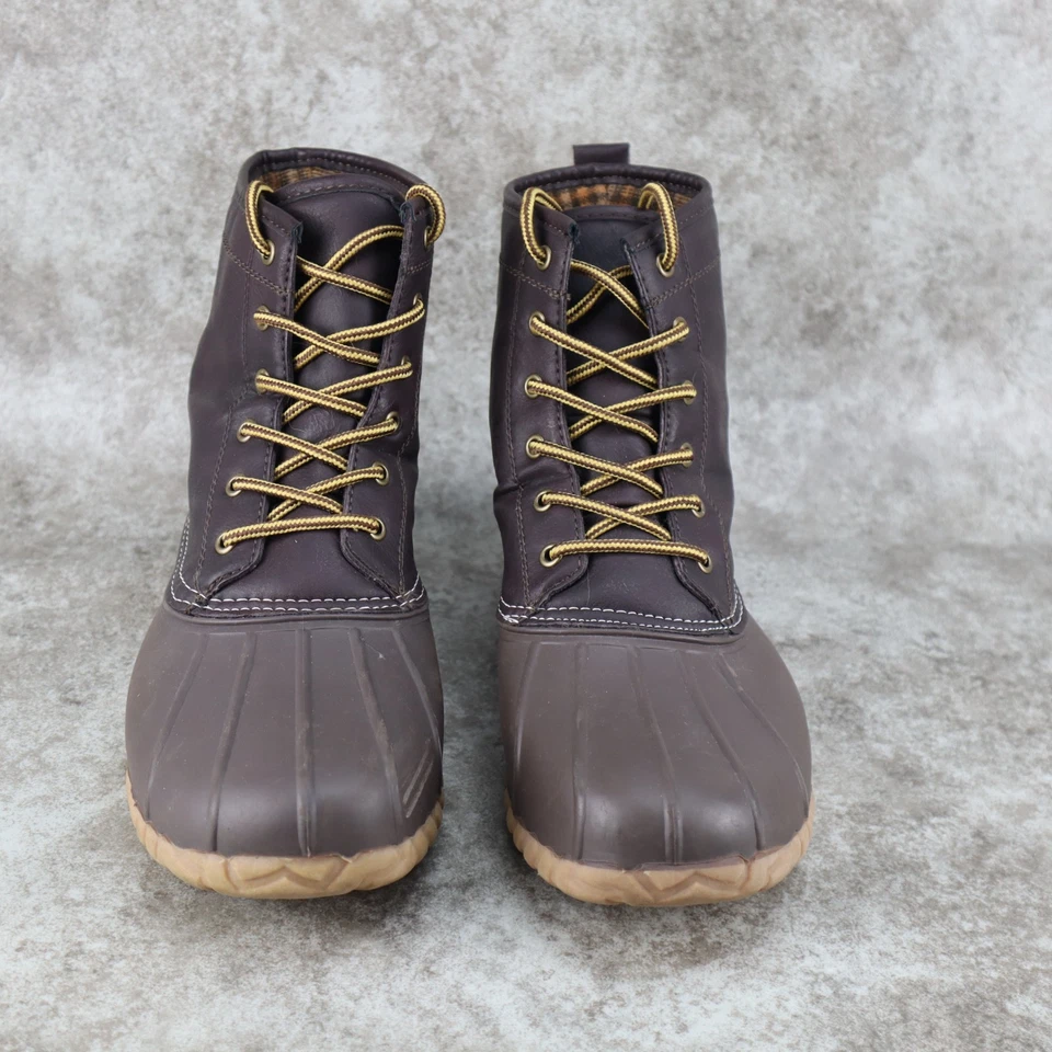 St. John's Bay York Duck Boots Brown Rubber Mens Size 10 M - Image 2 of 4