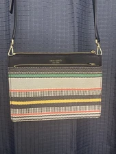 Kate Spade Cameron Boardwalk Striped Navy Multi Crossbody Purse Handbag