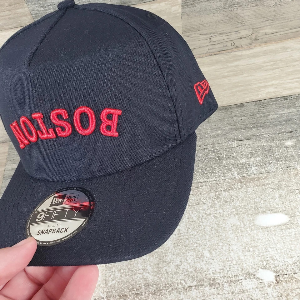 New Era Upside Down 9FIFTY A-Frame Snapback Curve Hat Cap Boston Red Sox NWT - Image 3 of 4