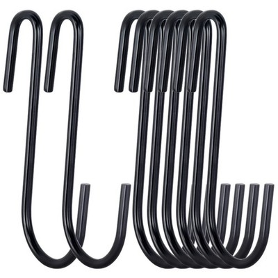 ESFUN 30 Pack 3 inch Heavy Duty S Hooks Black Pan Pot Holder Rack Hooks S Sh...