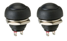 2-Pack Momentary N.O. Raised Push Button Switch Black 3A 125V, 1A 250 VAC