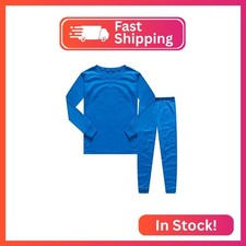 Family Feeling Boys Girls Kids Pajamas Solid Colors 2 Piece Long Sleeve Pyjamas