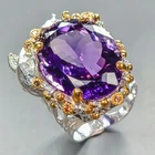 Unique ring 30 ct Natural Amethyst Ring 925 Sterling Silver Size 8 /R449082