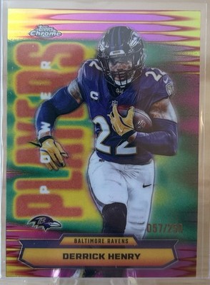 2025 Topps Chrome Derrick Henry Pink Refractor #/250 Power Players SP Ravens 