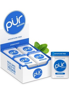 PUR Mints  | Aspartame Free Mints | Peppermint Flavor 30 Pieces (Pack of 12)