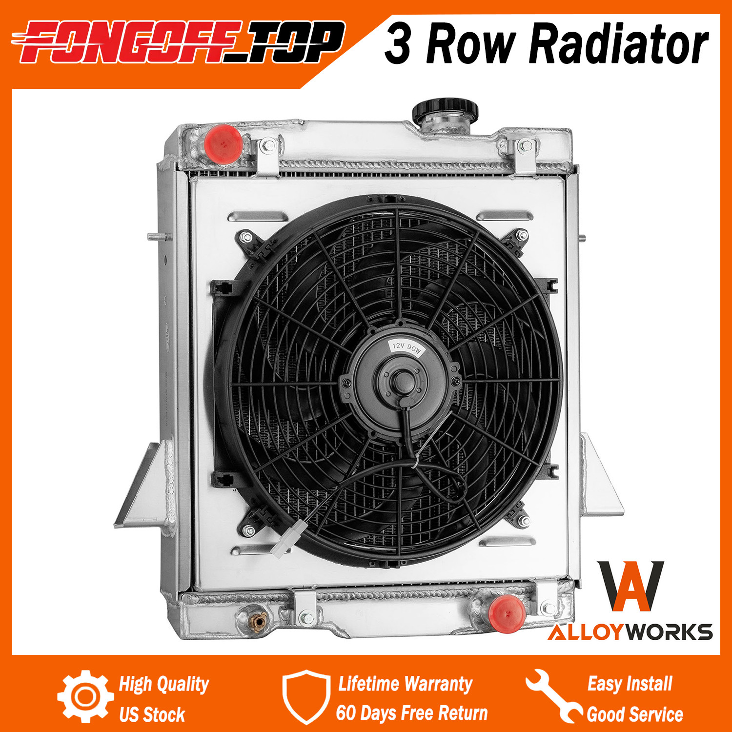 3 Row Aluminum Radiator Shroud Fan Relay Fit 1969-1974 Triumph TR250 TR6 2.5L MT