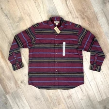 Duluth Trading Co Men's Red Burlyweight Flannel Relaxed Fit Shirt Size XL NWT