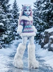 YRU x Monster High Abbey Abominable Faux Fur Frost Platform Boots Size 7