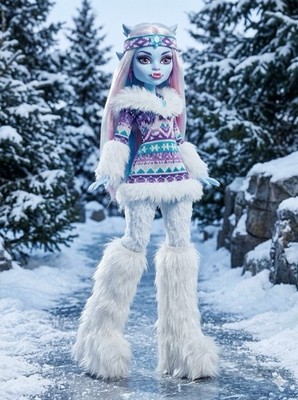YRU x Monster High Abbey Abominable Faux Fur Frost Platform Boots Size 7