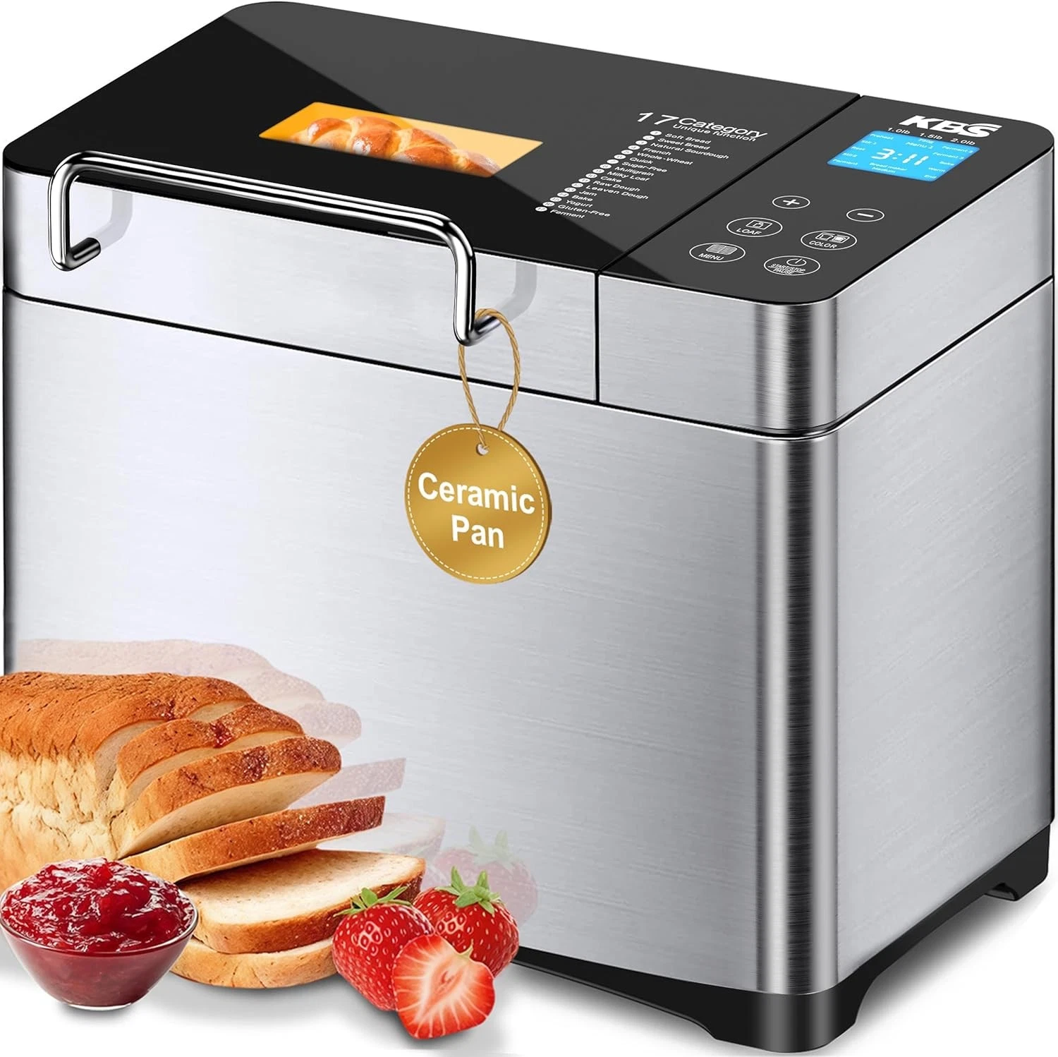 17 in 1 Smart Bread Machine with Timer Keep Warm