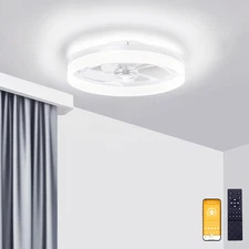 Low Profile Ceiling Fans with Lights and Remote, 19.7In Fandelier Ceiling Fan Fl