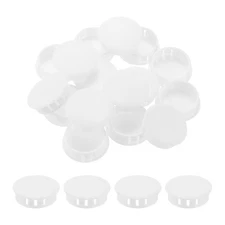 32Pcs 35mm(1 3/8') White Nylon Plastic Round Locking Hole Plugs Insert End Caps