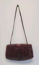 Vintage JAY HERBERT New York Snakeskin Leather Crossbody Red Purse