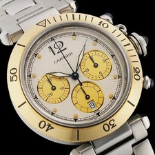 Cartier Pasha 38mm Chronograph W31011H3 YG/SS from Japan #071 2