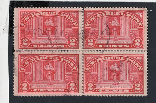 US Stamp Collection - 1913 Parcel Post - Scott # Q2 - USED BLOCK OF 4