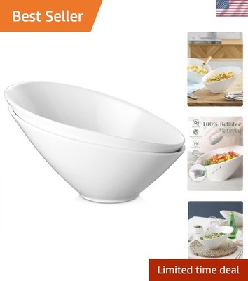 23 OZ Slanted Salad Bowls of 2 Packs - 9.5'' Angled Serving Bowls for Salad, F...