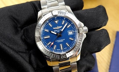 BREITLING 43 mm Avenger Automatic A17318 FULL SET blaues Zifferblatt Stahlband