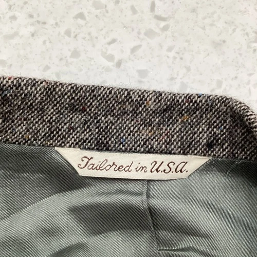 Stafford Men's Gray Herringbone Tweed Virgin Wool Sport Coat Blazer 40R image 5