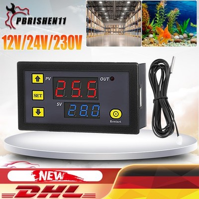  Thermostat LED Temperaturregler Schaltregler Thermometer 12V 24V 220V W3230 