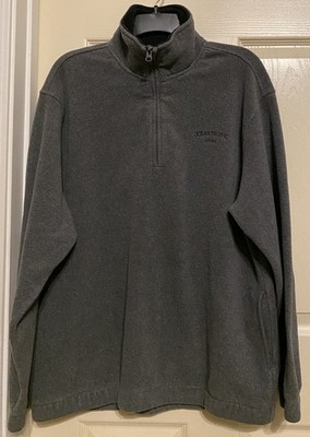 OCEAN PACIFIC 1/4 ZIP Gray PULL OVER FLEECE JACKET Mens Large Grey Classic Cozy
