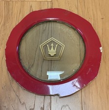 Vintage Chrysler Tc By Maserati Glass Porthole Window W Gold Trident Logo