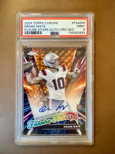 Drake Maye [Orange Refractor] #FSA-DM 2024 Topps Chrome Future Stars Autograph card