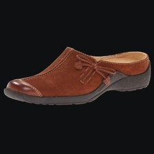 Naturalizer Fanner Brown Nubuck Suede Leather Slip-On Mules - Size 9N