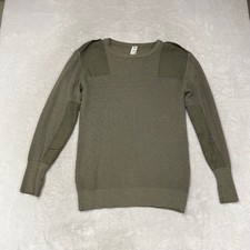 Bundeswehr Olive Green Wool Blend Military Style Sweater Made in W. Germany