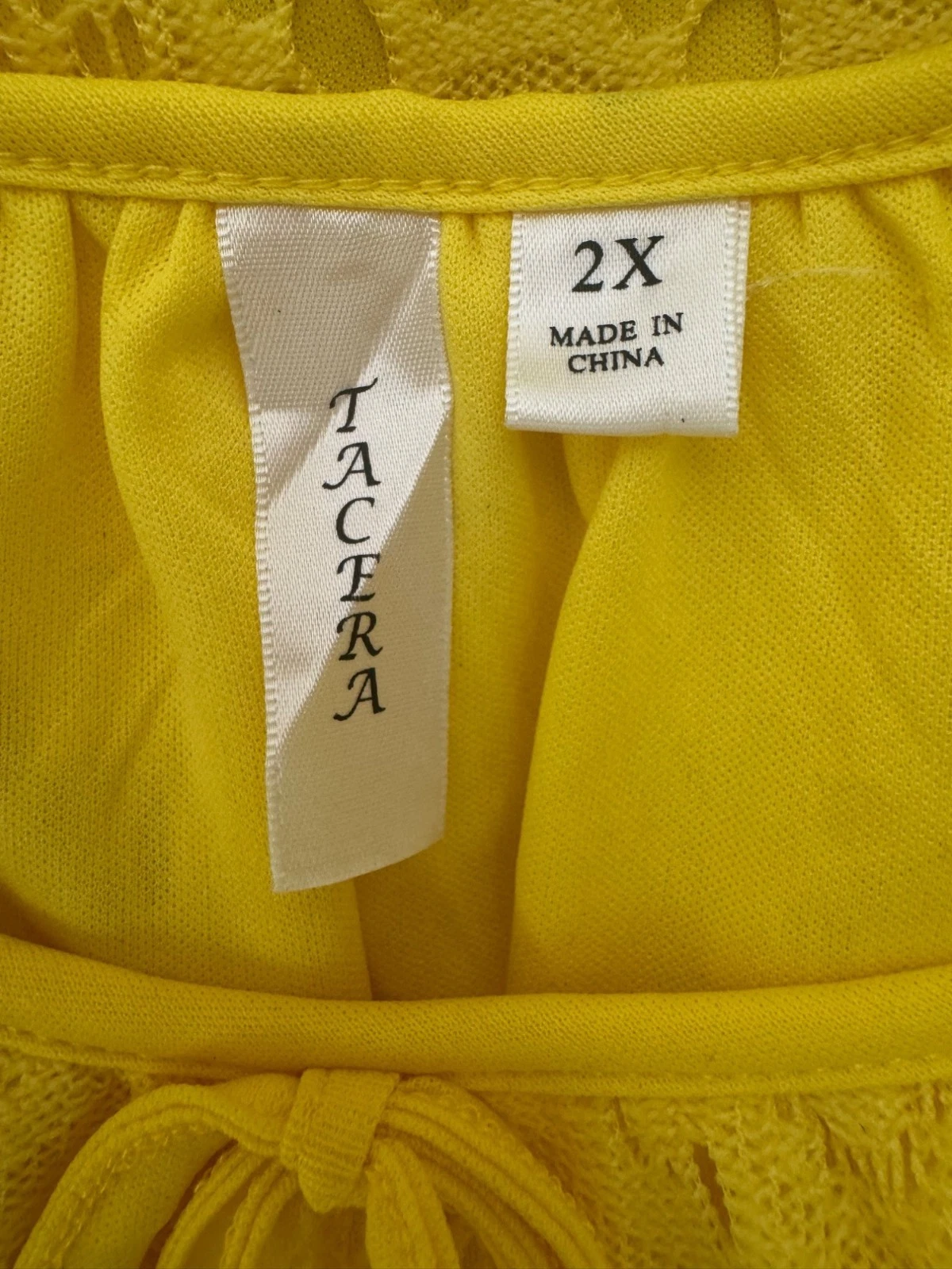 VETEMENTS Abito tubino giallo girasole pizzo ritagliato manica taglia 2X 18 20 più festa estiva