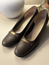 Salvatore Ferragamo Vintage Boutique Shoes Block Pump Made in Italy Sz 7.5 A