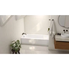 Aloha 60 in. x 30 in. Soaking Bathtub with Left Drain in White