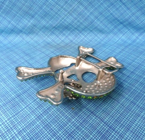 Totenkopf gekreuzte Knochen Gürtelschnalle Biker Punk Strass Halloween Cosplay Vintage .A108 - Bild 5 von 6