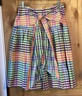 J Crew Womens Tie Front Skirt Rainbow Gingham Plaid Size 6 — photo 6