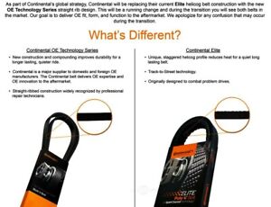 Continental Serpentine Belt Size Chart