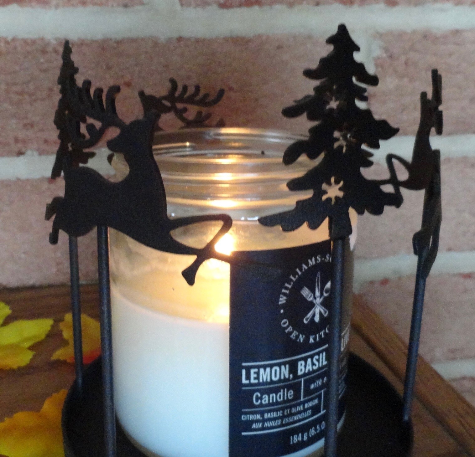 Yankee Candle All Metal Reindeer & Christmas Tree Candle Jar Holder eBay