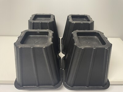 Black Bed Risers 6 inch to Create Storage Space or Lift Bed to Desired Ht, 4 Ct