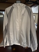 Nike Air Jordan Essential Mens Woven Hooded Zip Up Jacket Beige Sz XL DJ9828-104