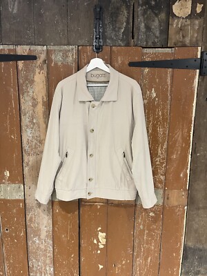 Bugatti Jacket Coat Beige Cotton Blend Collared Full Zip Casual Smart 38R