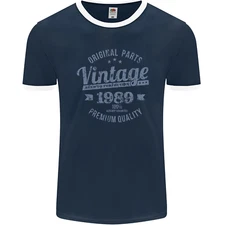Vintage Year 36th Birthday 1989 Mens Ringer T-Shirt FotL