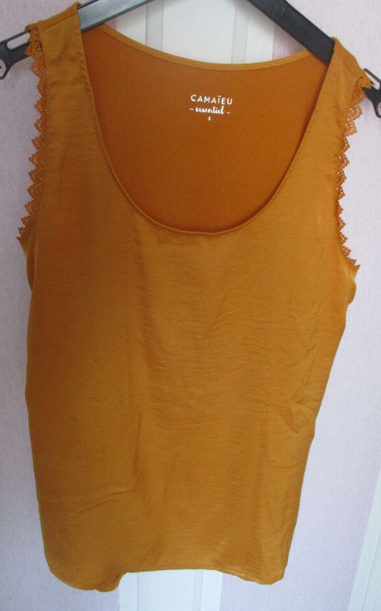 Superbe haut Camaïeu de couleur orange taille S ou 36/38 en