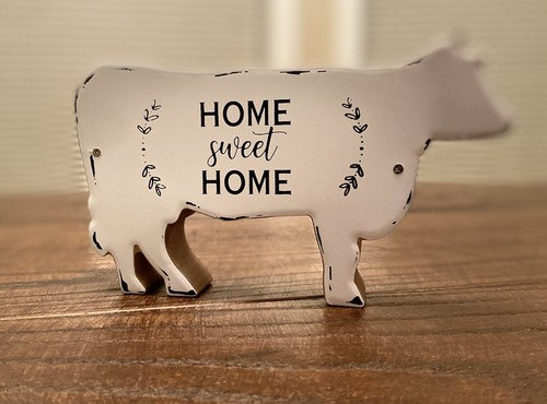 Farmhouse Cow Sign, Country Cow Decor, Home Sweet Home Cow Tier Tray Decor, Cows - Picture 4 of 12