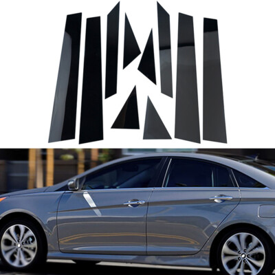 Für Hyundai Sonata 2011 2014 Schwarz Glänz 10 Stück Tür Fenster Säulenpfosten