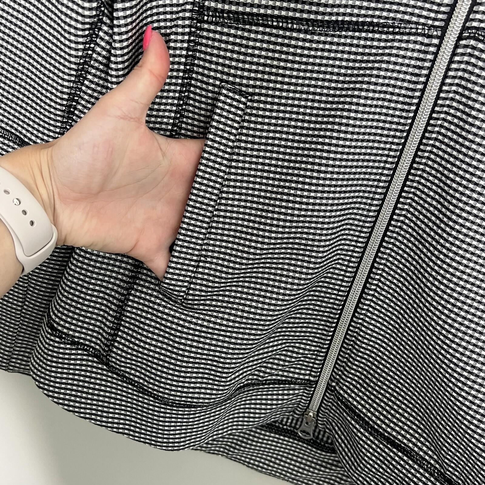 JoFit Gingham Full Zip Jacket Size Small - image 7