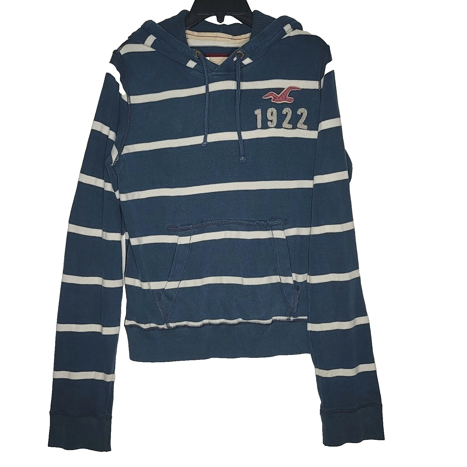 Sudaderas con capucha para mujer Hollister de mezcla de algodón a rayas