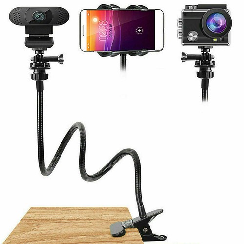 21Inch Webcam Stand Flexible Desk Mount Clamp Gooseneck Stand+Mini Tripod Holder - Picture 3 of 17