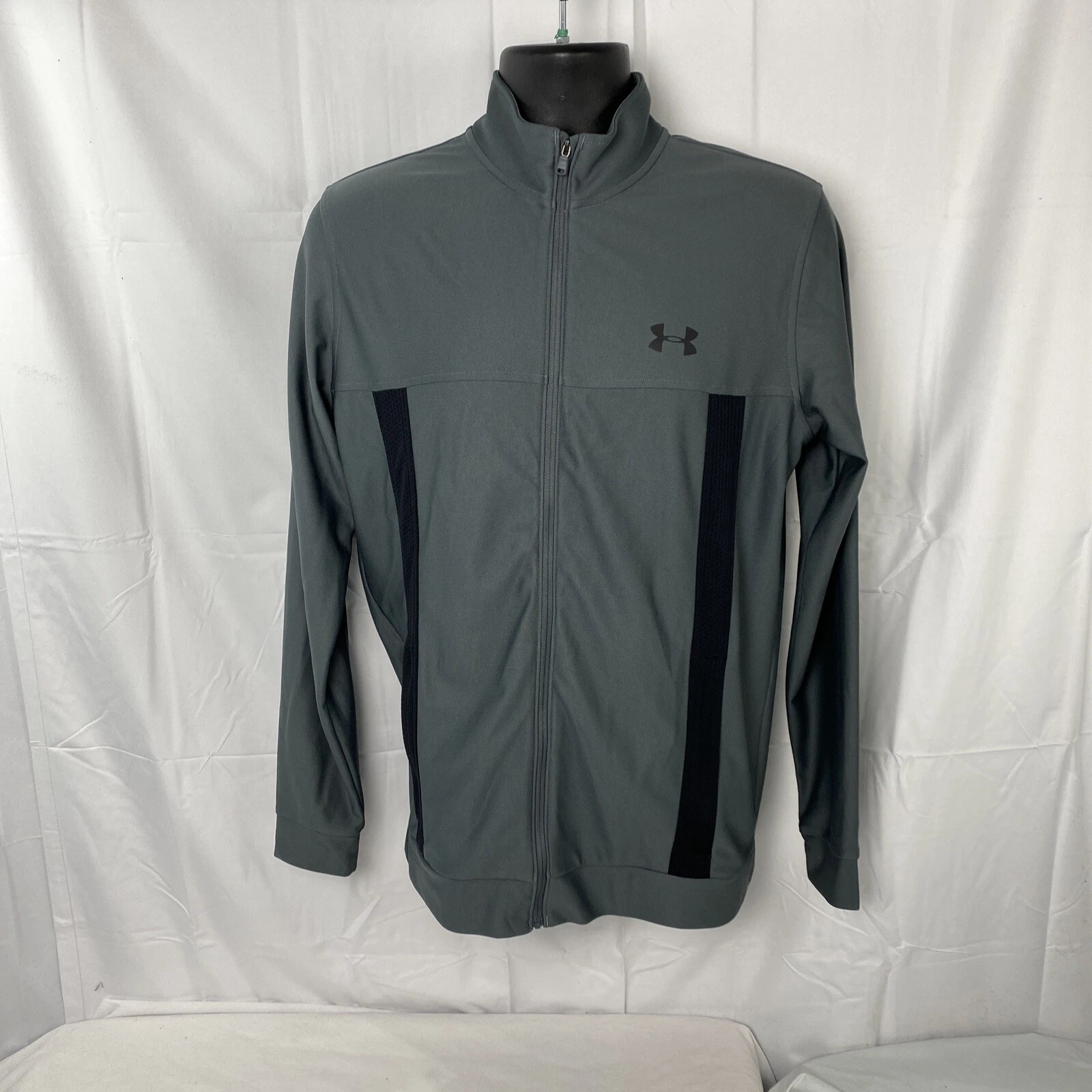Under Armour Hoodie Jacket Gray Full Zip Long Sleeve Size M