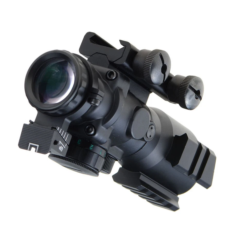 Optics 4X32 Red/Green/Blue Rifle Scope w/Picatinny Tri-illuminated Reticle Sight - Image 3 of 4